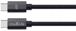 Maxlife kabel MXUC-12 USB-C - USB-C 1,0 m 60W czarny 4