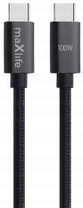 Maxlife kabel MXUC-12 USB-C - USB-C 2,0 m 100W czarny 4