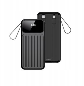 Maxlife power bank z wbudowanymi kablami MXPB-06 PD QC 22,5W 10000 mAh czarny 5