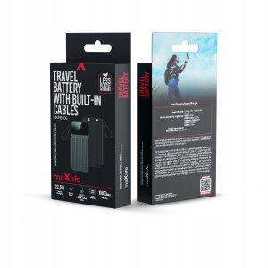 Maxlife power bank z wbudowanymi kablami MXPB-06 PD QC 22,5W 10000 mAh czarny 8