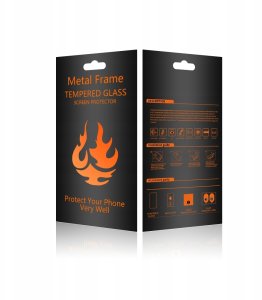 Szkło hartowane z metalową ramką do Xiaomi Redmi 14C czarna ramka 4