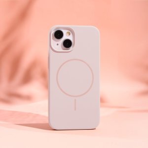 Nakładka Silicone Thin Mag do iPhone 15 6,1" jasnoróżowa 5