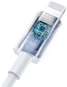 BWOO Przewodowe słuchawki Lightning z regulacją głośności HF179 białe 3