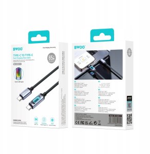 BWOO BWOO kabel pleciony z podświetleniem PD 60W X324CC USB-C - USB-C 4