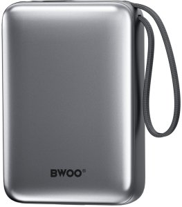 BWOO power bank P73 22.5W 20000 mAh z 2 wbudowanymi kablami 1 x USB-C 1 x Lightning srebrny 2