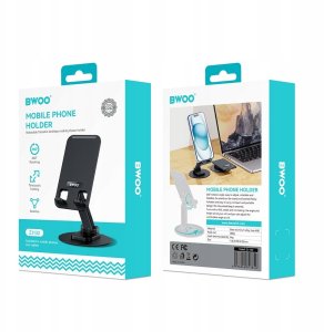 BWOO obrotowy uchwyt biurkowy obrotowy na telefon ZJ132 czarny 4