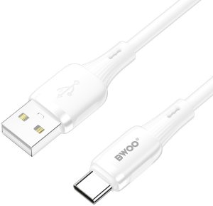 BWOO BWOO kabel 3A silikonowy X329C USB - USB-C 3A 1m biały 2
