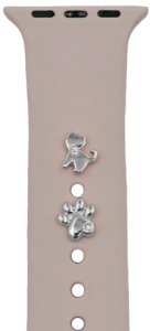 Pin Charms zestaw do paska do zegarka kot srebrny 2