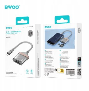 BWOO BZ63 adapter Lightning - karta SD/TF szary 2