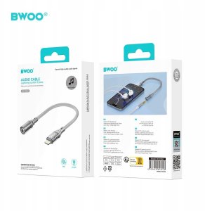 BWOO BZ66 adapter Lightning - jack 3.5mm szary 5
