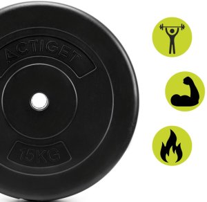 Obciążenie bitumiczne 15 kg 2 szt. talerz kompozytowy 31 mm krążek do sztangi hantli UNIWERSALNY 5