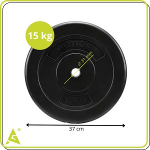 Obciążenie bitumiczne 15 kg 2 szt. talerz kompozytowy 31 mm krążek do sztangi hantli UNIWERSALNY 6