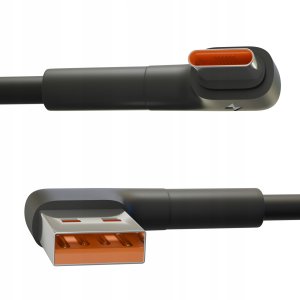 KABEL USB TYP-C PRZEWÓD MOCNY KĄTOWY 90 STOPNI WYGIĘTY 3A 2m 4