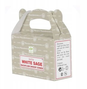 Satya Kadzidła w stożkach Backflow Biała szałwia 75g 3