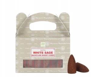 Satya Kadzidła w stożkach Backflow Biała szałwia 75g 4