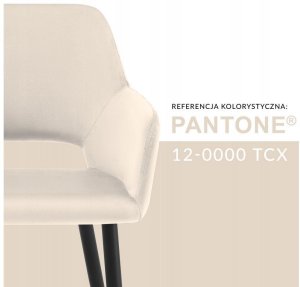 Krzesło velvetowe beżowe Olivia czarne nogi do salonu kuchni jadalni 4