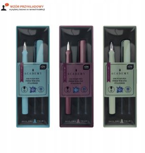 Zestaw pióro wieczne + 2 naboje w etui Academy mix 7