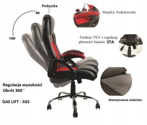 Fotel Lugano Fotel obrotowy do biurka CARRERA M WHITE FABRIC 9