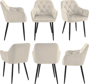 Krzesło obrotowe Julia III velvet beżowe glamour do salonu i jadalni 5