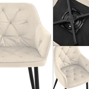 Krzesło obrotowe Julia III velvet beżowe glamour do salonu i jadalni 9