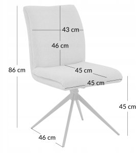 Krzesło obrotowe Camila szenilowe c. szare do kuchni jadalni salonu 2