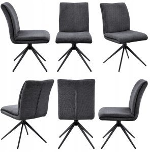 Krzesło obrotowe Camila szenilowe c. szare do kuchni jadalni salonu 3