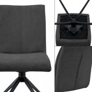 Krzesło obrotowe Camila szenilowe c. szare do kuchni jadalni salonu 5