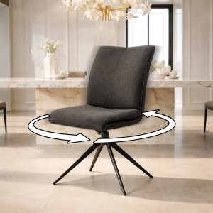 Krzesło obrotowe Camila szenilowe c. szare do kuchni jadalni salonu 7