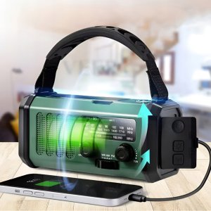 Radio awaryjne solarne AM / FM z SOS z ładowarką USB kompas power bank 20.000mAh XSY-330 2