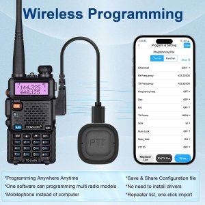 Bezprzewodowe PTT z mikrofonem i programatorem TIDRadio TD-PTT 8