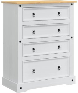 vidaXL Skrzynie do przechowywania z szufladą Biały 92 x 48 x 114 cm 2