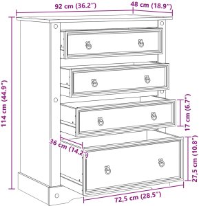 vidaXL Skrzynie do przechowywania z szufladą Biały 92 x 48 x 114 cm 9