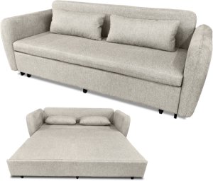 Sofa wypoczynkowa Lily szara szenilowa rozkładana do spania salonu 2