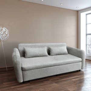 Sofa wypoczynkowa Lily szara szenilowa rozkładana do spania salonu 8