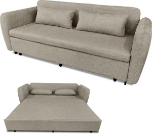 Sofa wypoczynkowa Lily brązowa szenilowa rozkładana do spania salonu 2