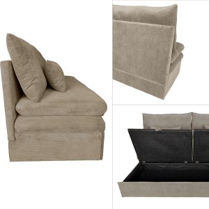 Sofa wypoczynkowa Aster taupe sztruksowa rozkładana z funkcją spania 5