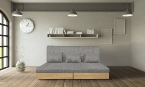 Sofa wypoczynkowa Daisy sztruks szara z funkcją spania i pojemnikami 4