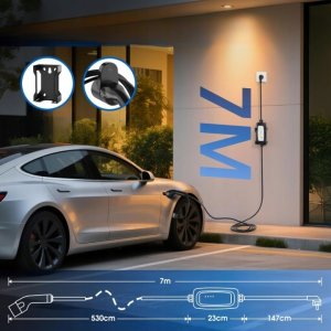 EVIEUN Typ 2 Schuko Ładowarka 3.6kW 7m Regulowany Prąd 6-16A Mobilna 1-faz 2