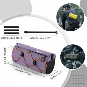 Torba rowerowa Rockbros 30110054005 na kierownicę 2,2L - fioletowa 5