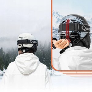 Kask narciarski Qunature 10130003005 z nausznikami snowboard Panda dla dzieci rozmiar M - biały 2