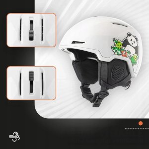 Kask narciarski Qunature 10130003005 z nausznikami snowboard Panda dla dzieci rozmiar M - biały 3
