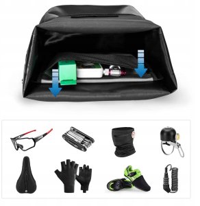 Sakwa rowerowa Rockbros AS-003-1BK wodoodporna z paskiem na ramię montaż przód/tył 10-14l - czarna 6