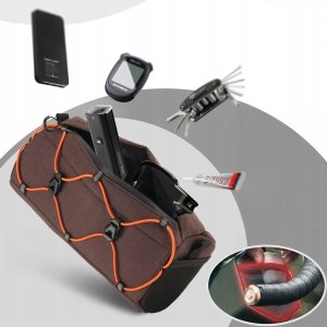 Torba rowerowa Rockbros 30110054003 na kierownicę 2,2L - brązowa 3