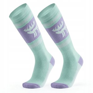 RockBros Skarpetki narciarskie Qunature 037202 rozmiar 43-48 (L/XL) - fioletowo-zielone 6