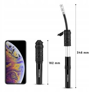 Pompka rowerowa Rockbros 810PCS-HP mini ręczna z wężykiem Presta & Schrader - czarna 6