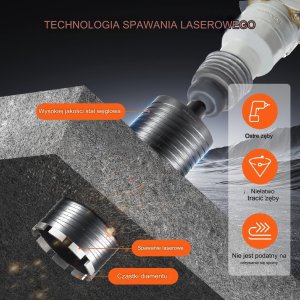 Wiertnica diamentowa 108mm do betonu mokra sucha laserowa z pilotem 4