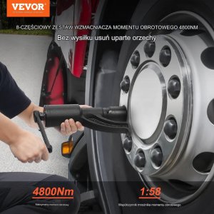 Zestaw Kluczy Dynamometrycznych do Nakrętek Mocujących 8 Gniazd 7