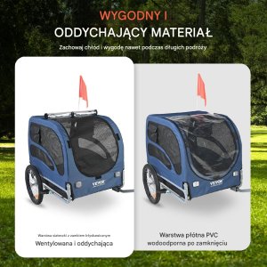 Vevor Składana przyczepka rowerowa dla zwierząt do 45 kg szybkie koła uniwersalna 3