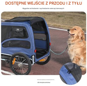 Vevor Składana przyczepka rowerowa dla zwierząt do 45 kg szybkie koła uniwersalna 4