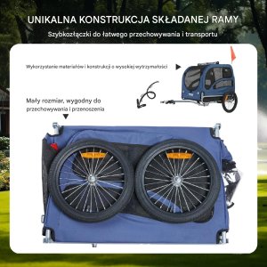 Vevor Składana przyczepka rowerowa dla zwierząt do 45 kg szybkie koła uniwersalna 5